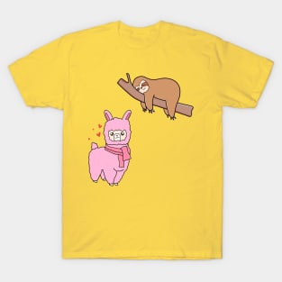 Cute Alpaca And Sloth T-Shirt